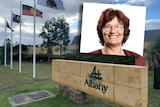 Inset of councillor image on image of council chambers sign