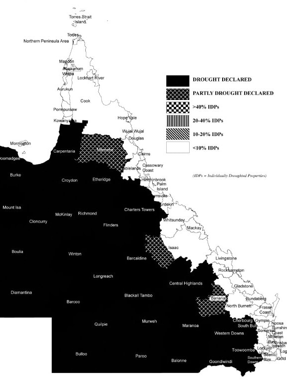 Queensland drought map as at May 1, 2015