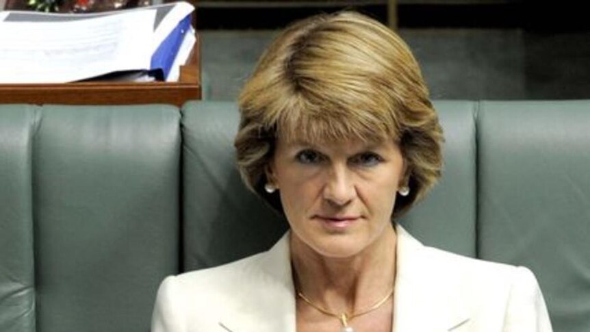 Julie Bishop sits on the frontbench during question time