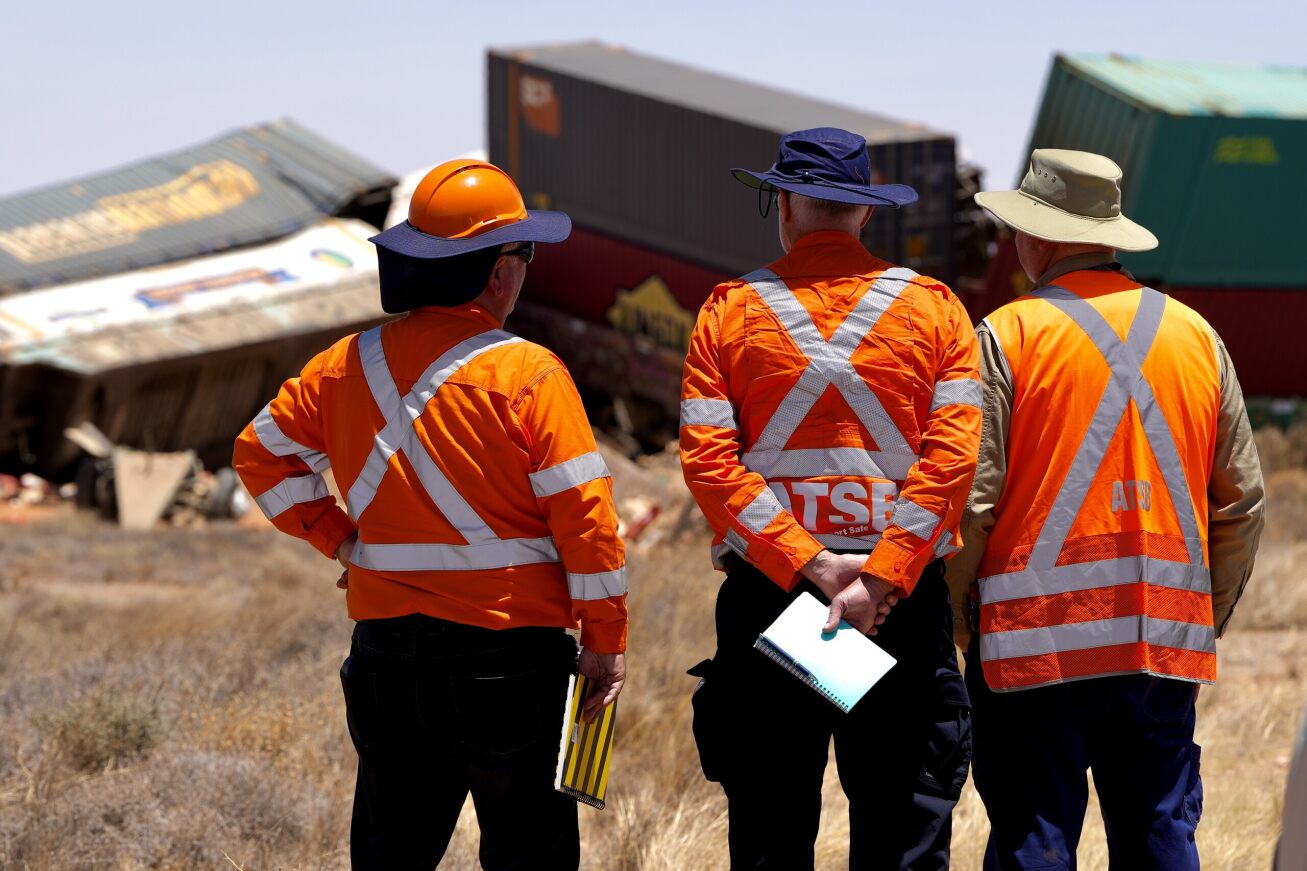 The scene of a fatal freight train crash.