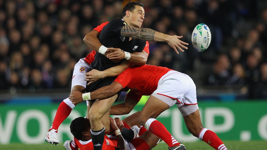 Whatever it takes ... Williams starred in New Zealand's World Cup-opening win over Tonga.