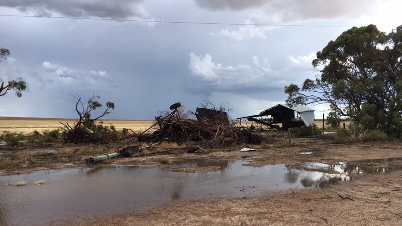Severe thunderstorms left property damaged at this Cunderdin farm