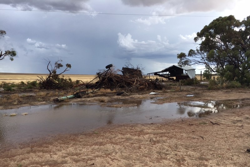 Damage to this Cunderdin property after severe thunderstorms