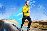 Man jogging in cold weather outside with ABC Life colour treatment