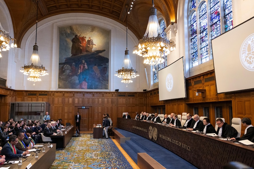 Inside the International Court of Justice in the Hague.