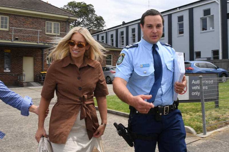 Phoebe Burgess in a brown jacket outside Moss Vale Local Court.