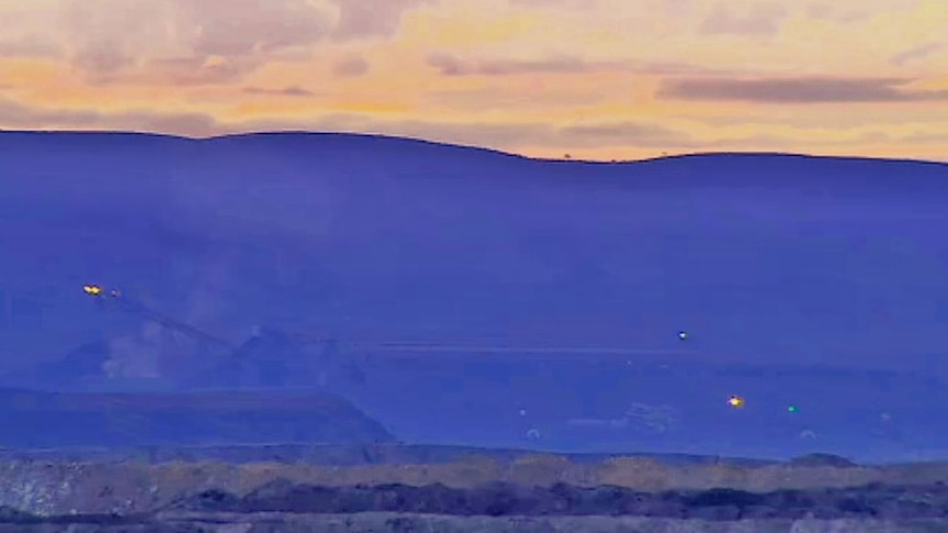 Sunrise over the Leigh Creek coal mine