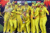 The Australia women's T20 team celebrating winning the T20 World Cup