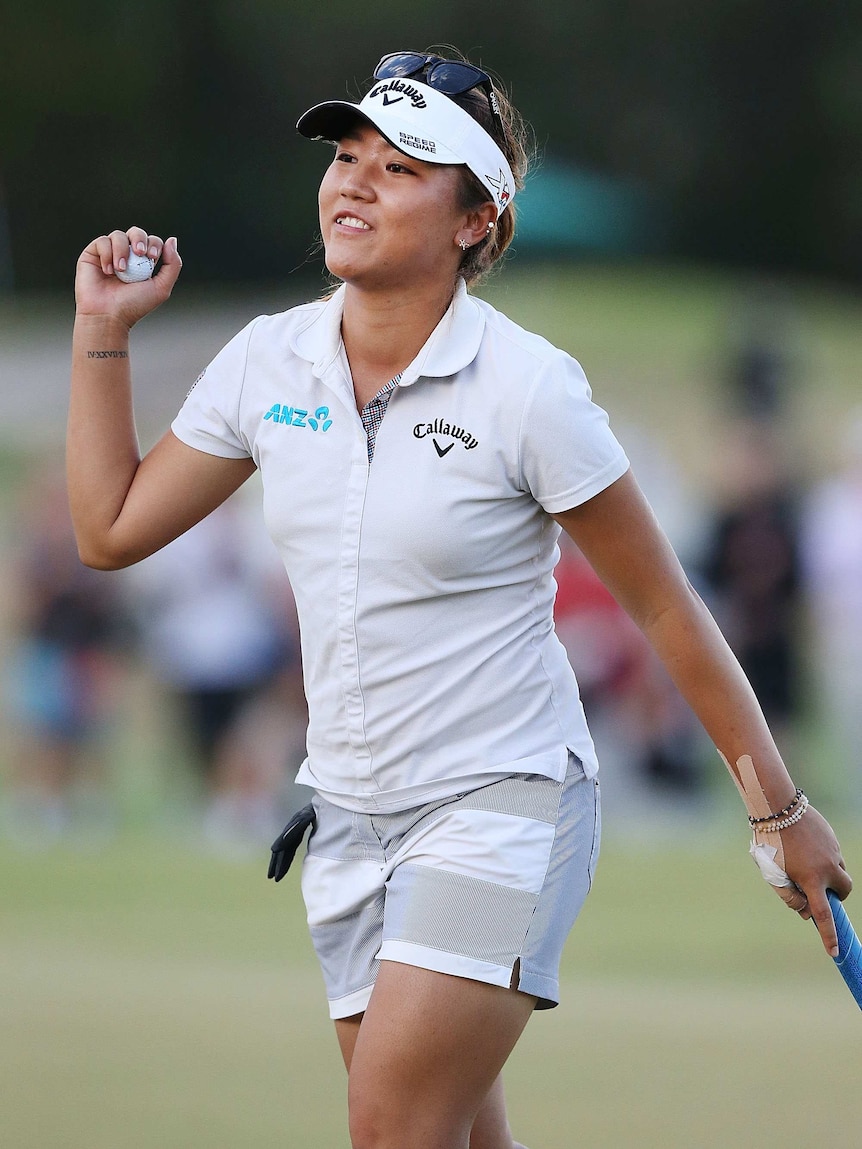 Lydia Ko celebrates her Australian Open win