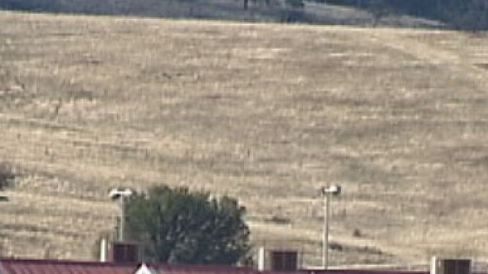 Huts at the Pontville Detention Centre near Hobart.