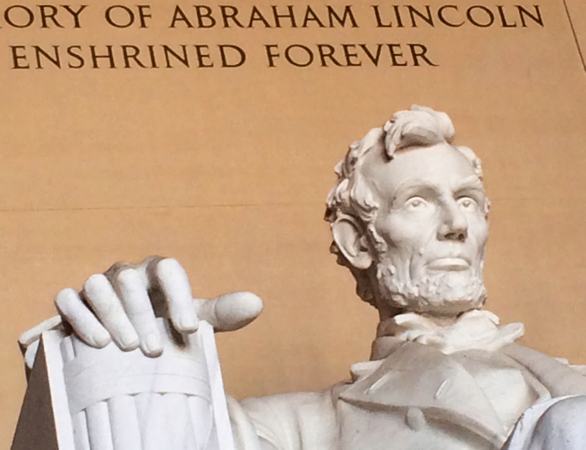 The statue of Abraham Lincoln at the Washington Mall
