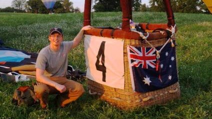 The Hunter Valley's Matt Scaife at the 2012 Hot Air Balloon World Championships in the USA, where he finished 10th.