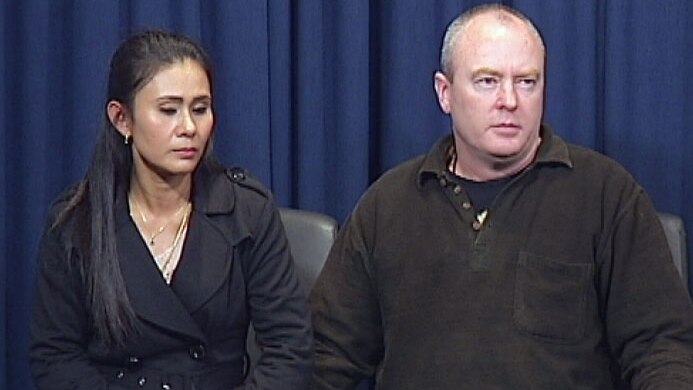 Siriyakorn Siriboon's parents, Vanidda and Fred Pattison at press conference