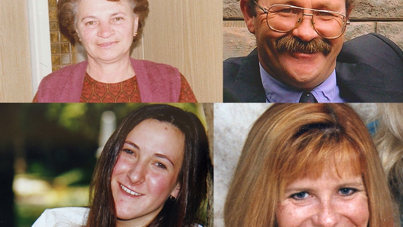 Murdered: Irma Palasics, Frank Campbell, Kathryn Grosvenor and Susan Winburn.