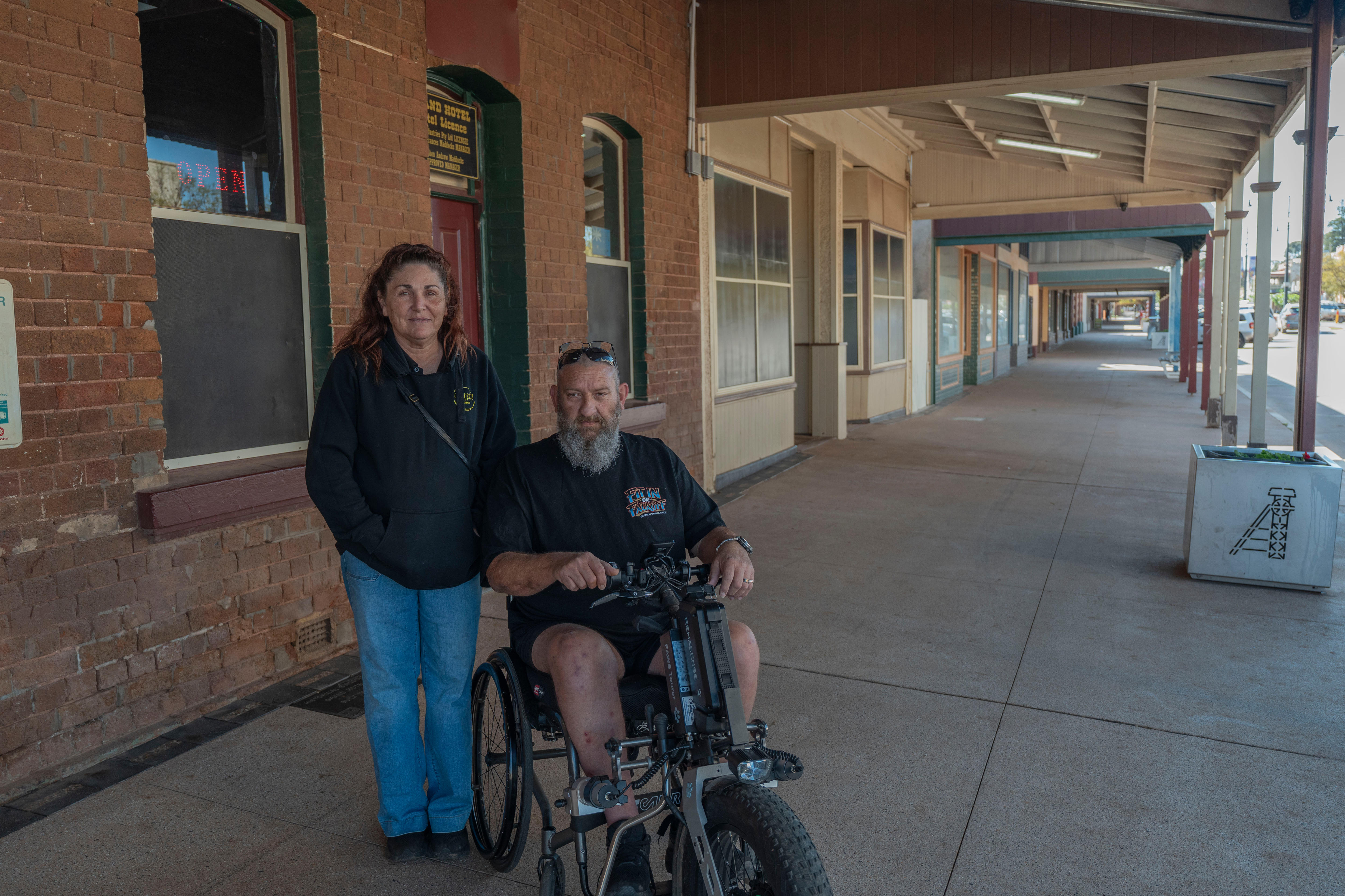 Grand Hotel Boulder owners Stephen and Ronnie Maddocks outside their hotel