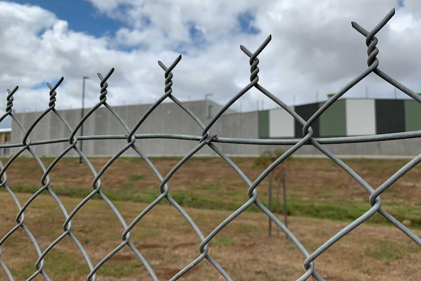 A wire fence at Lara prison precinct