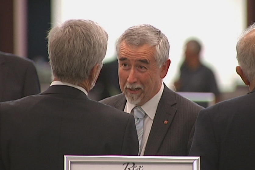 Well-wishers talk to Senator Gary Humphries after an unsuccessful attempt to get last month's preselection contest overturned.