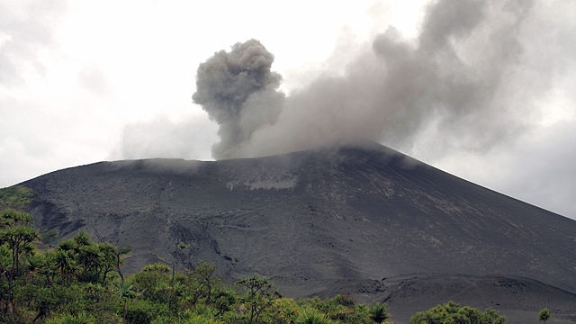 Volcanic ash billows from Yasur volcano on Tanna Island in Vanuatu.