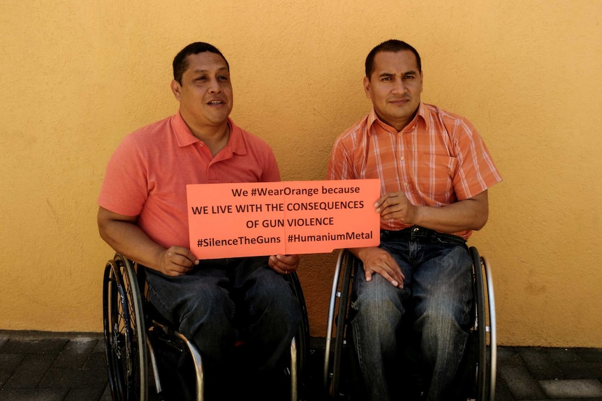 Vinicio Cabrera and Alex Galvez are both wheelchair-bound as a result of gun violence.