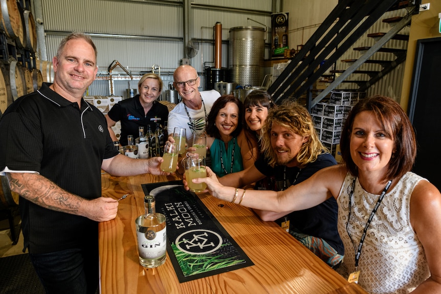 Suzie Clarke running a food and drinks tour at Kalki Moon Distillery in Bundaberg