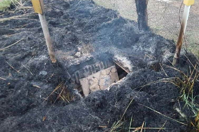 A fire damaged cable east of Orange, which Telstra says was consistent with a lightning strike.