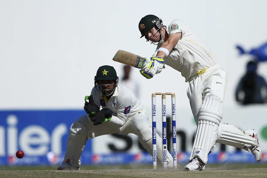 Steve Smith bats against Pakistan