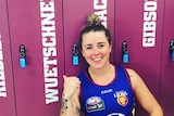 Tasmanian AFLW player Jessica Wuetschner's photo from Twitter.