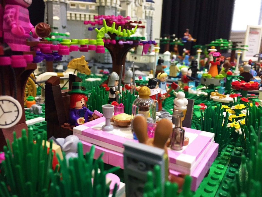 A tea party built out of Lego.