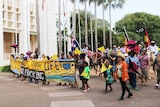 Anti-fracking protest at NT Parliament House