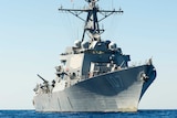 USS Gravely sailing at sea.