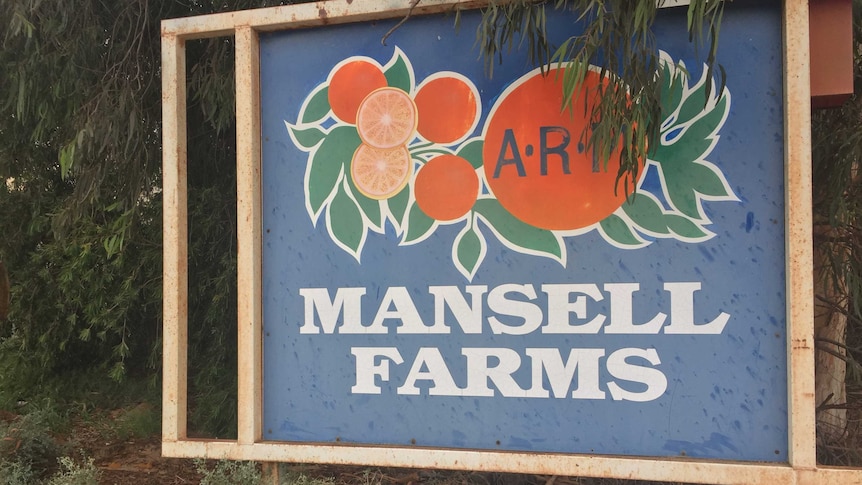 The Mansell family farm sign.