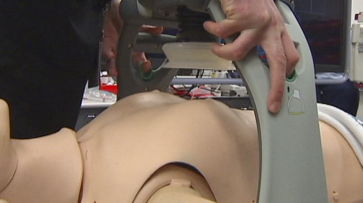 Automatic CPR machine known as a Lucas device