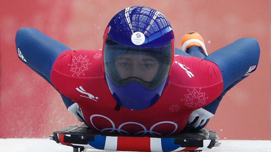 Lizzy Yarnold hurtles down the chute