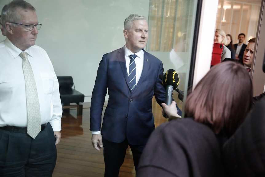 Incumbent Nationals leader Michael McCormack with MP for Parkes, Mark Coulton.