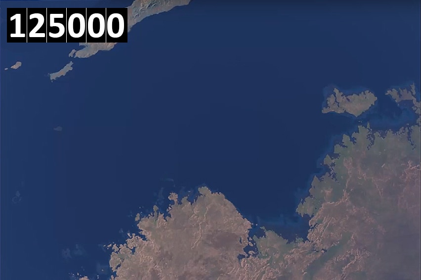 The coastline of northern WA's Kimberley region 125,000 years ago.