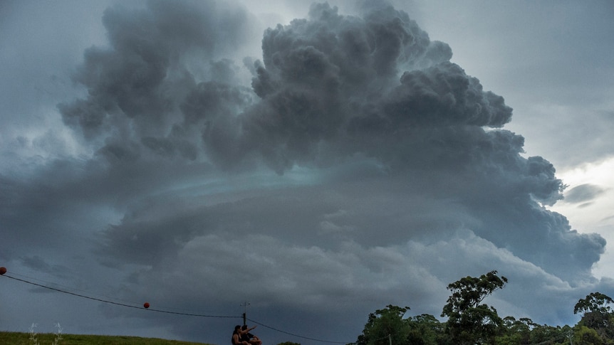 A storm cell floats dangerously over Mount Tamborine.