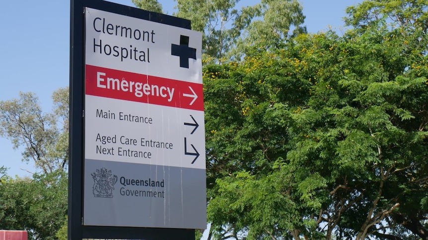 Close up of Clermont Hospital sign. 