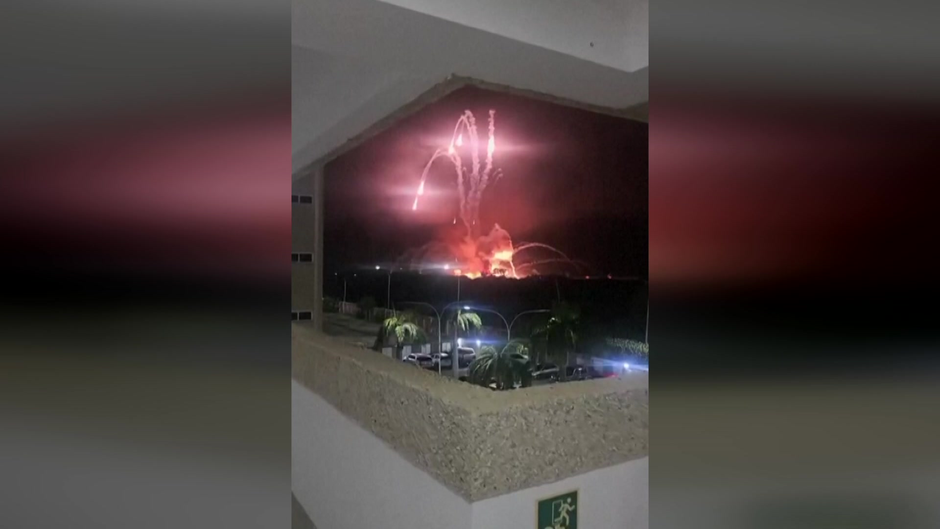 A large explosion in the capital of Venezuela, Caracas