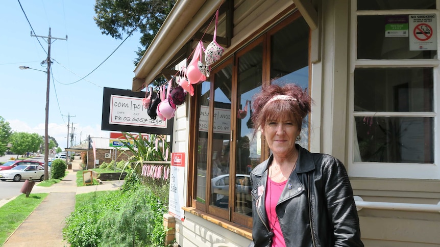 Dorrigo cafe owner Lyn King's idea to string up a few bras has snowballed