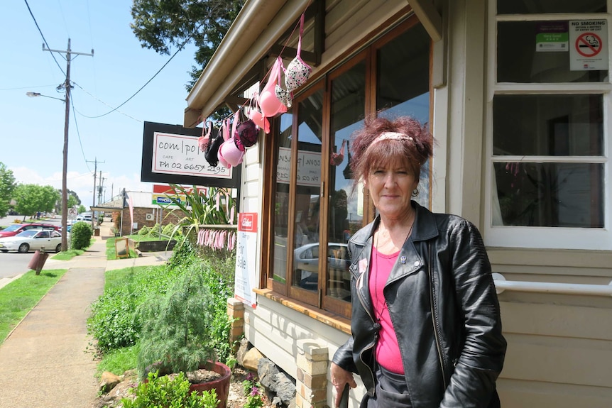 Dorrigo cafe owner Lyn King's idea to string up a few bras has snowballed