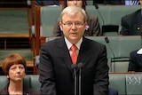 Kevin Rudd stands in House of Representatives