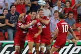 The Reds ran riot to hammer the Rebels and claim their first bonus point win of the Super Rugby season.