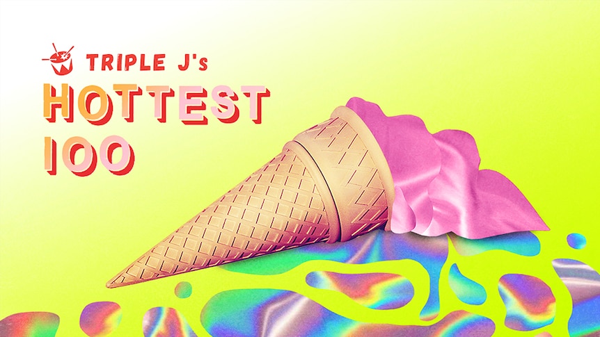 The artwork for the 2018 Hottest 100 countdown featuring a melting ice cream