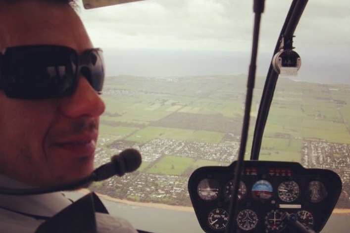 Marc Russell flying a light plane