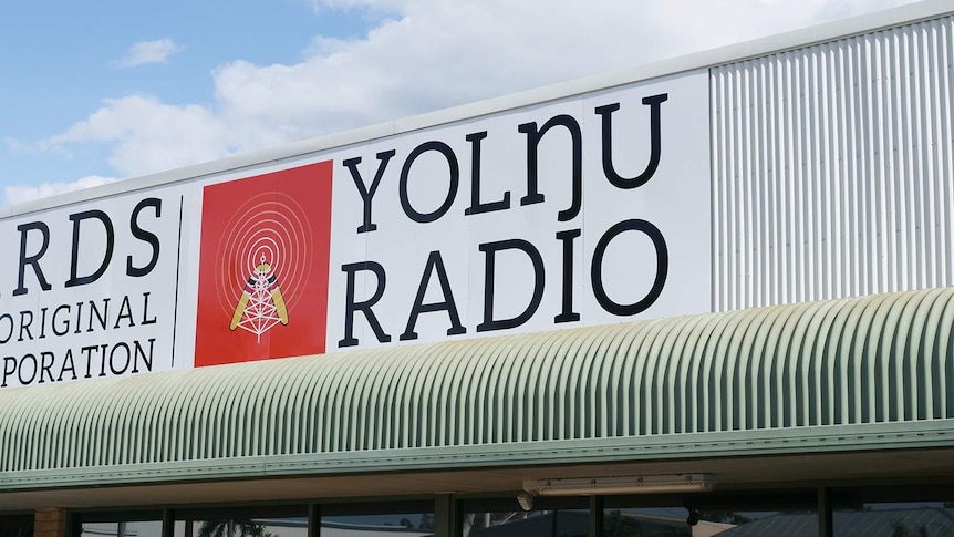 A photo of the Yolngu Radio station sign.