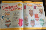 The 'What Swimsuit Best Suits You' spread featured in the April-May 2016 issue of Discovery Girls, a magazine for tweens.