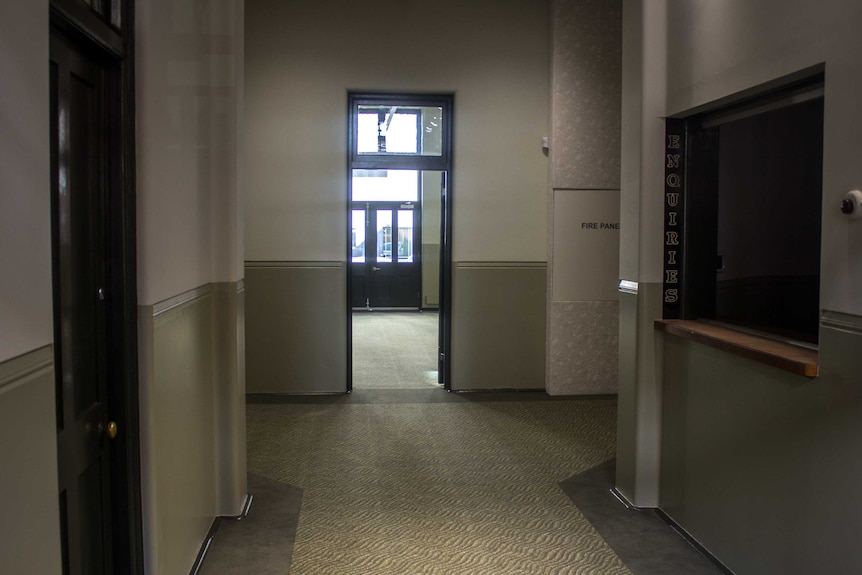 The interior foyer of 57 Murray Street, now refurbished and awaiting a tenant.