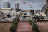 A decorative arch is all that is left of a house at Cobden, Victoria.