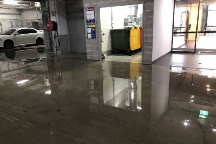Water in garbage room on Lower Ground level
