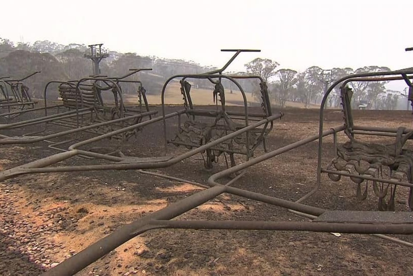 Chairlift destroyed by fire